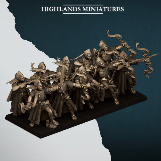 Aegean Elves- Aegean Maids with Bows - Highlands Miniatures