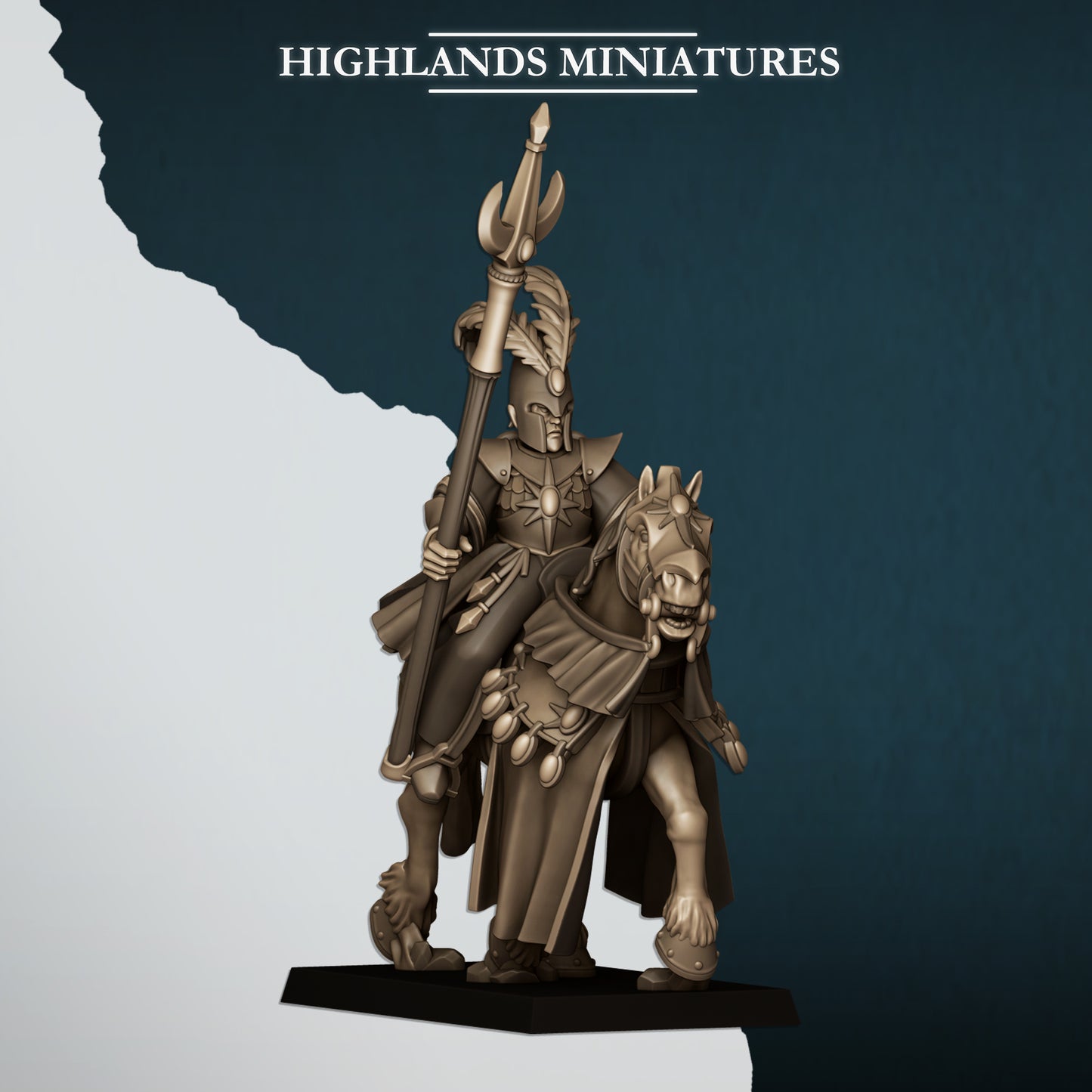 Aegean Elves- Mounted Aegean Mage on Horse - Highlands Miniatures