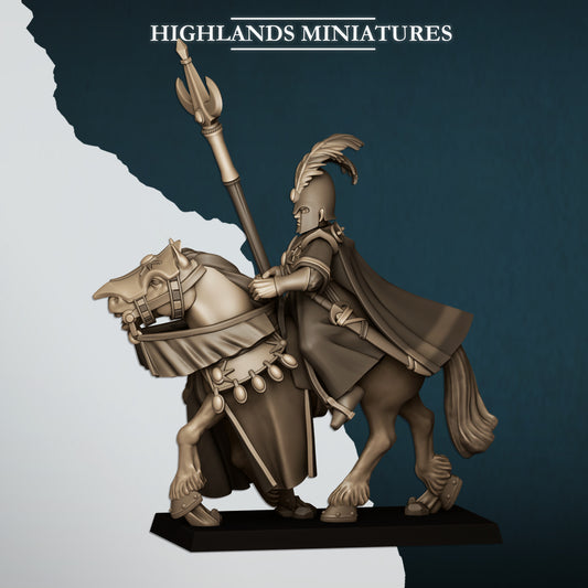 Aegean Elves- Mounted Aegean Mage on Horse - Highlands Miniatures