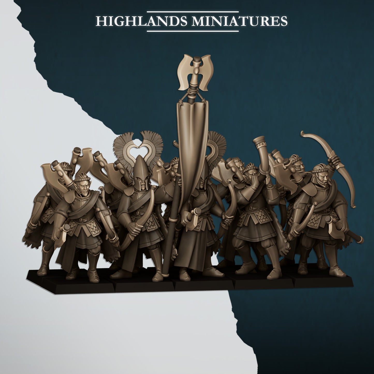 Aegean Elves- Nemean Lions with Bows - Highlands Miniatures