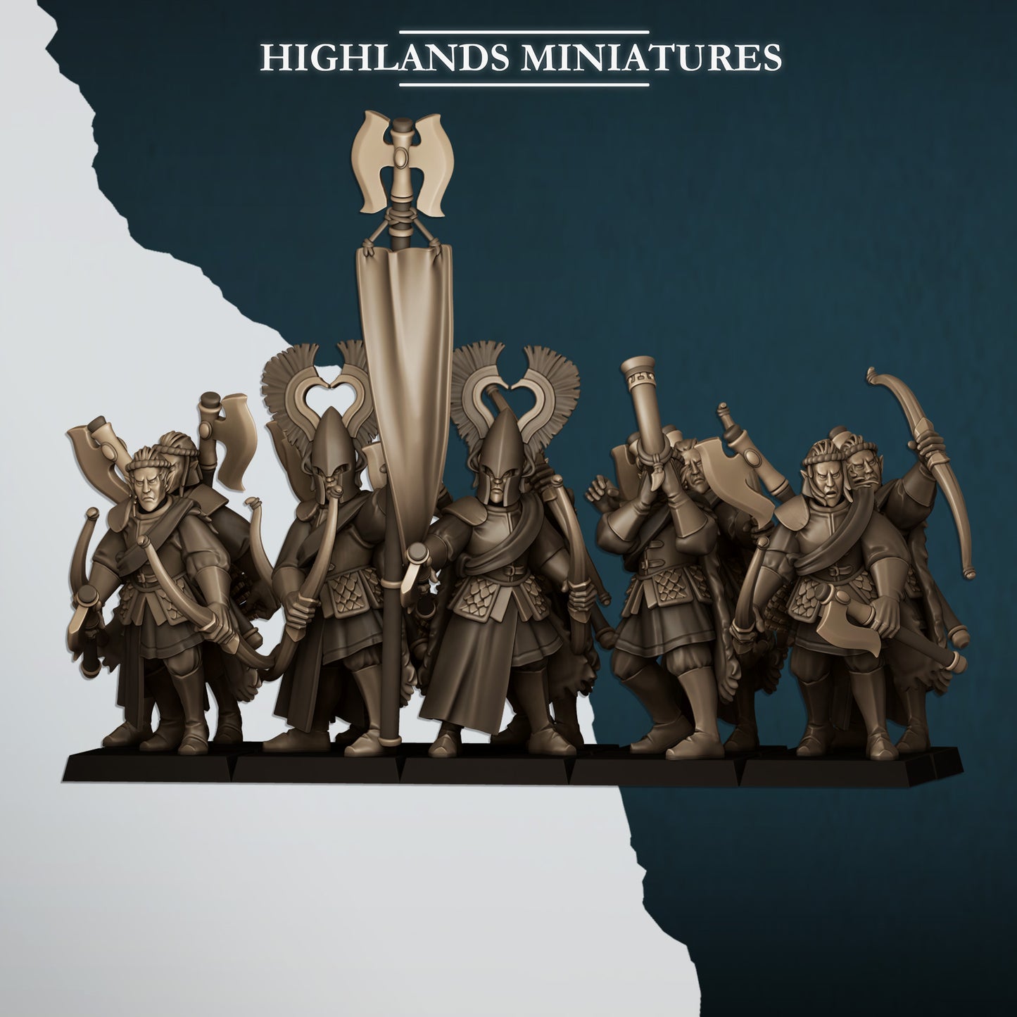 Aegean Elves- Nemean Lions with Bows - Highlands Miniatures
