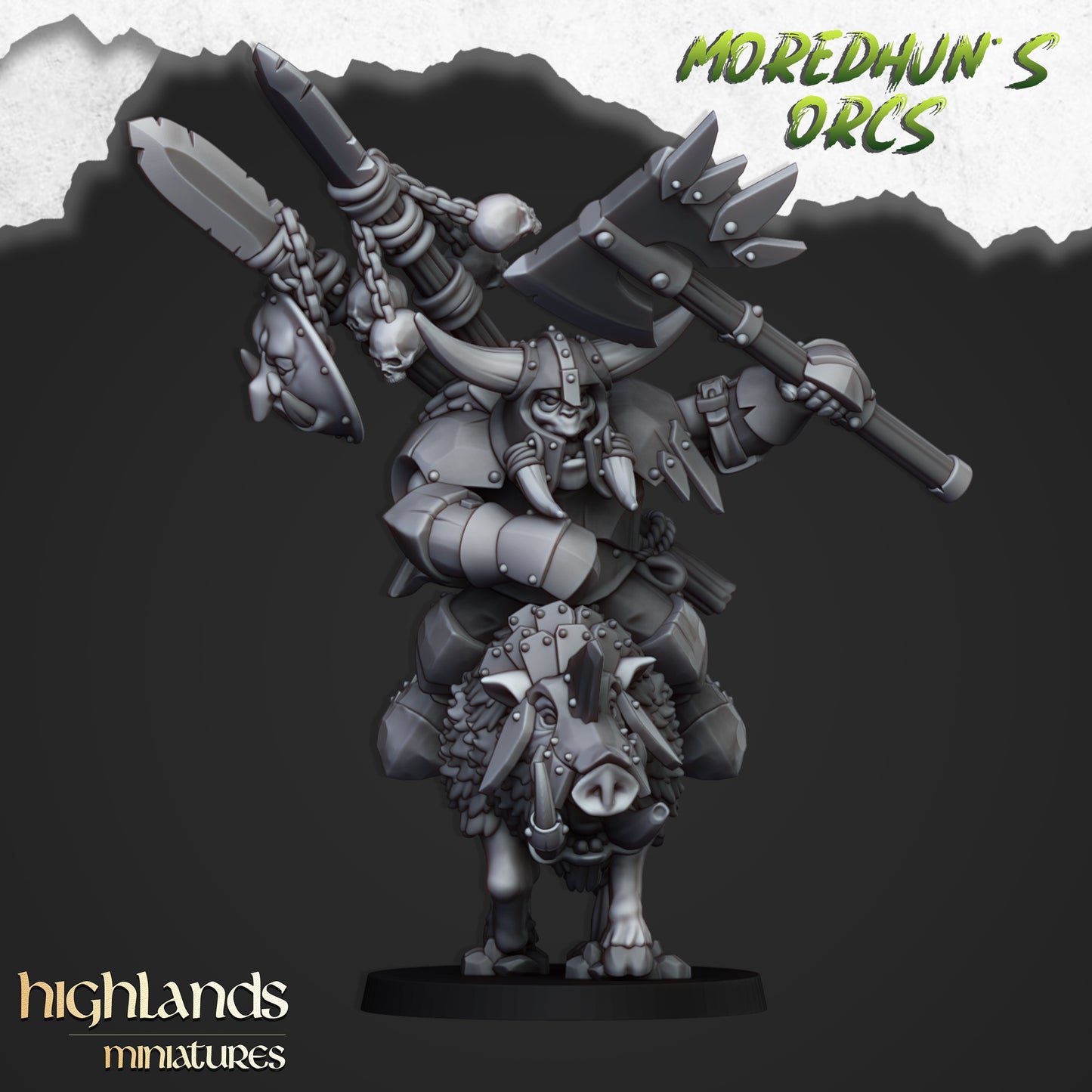 Mounted Orc Chief - Highland Miniatures