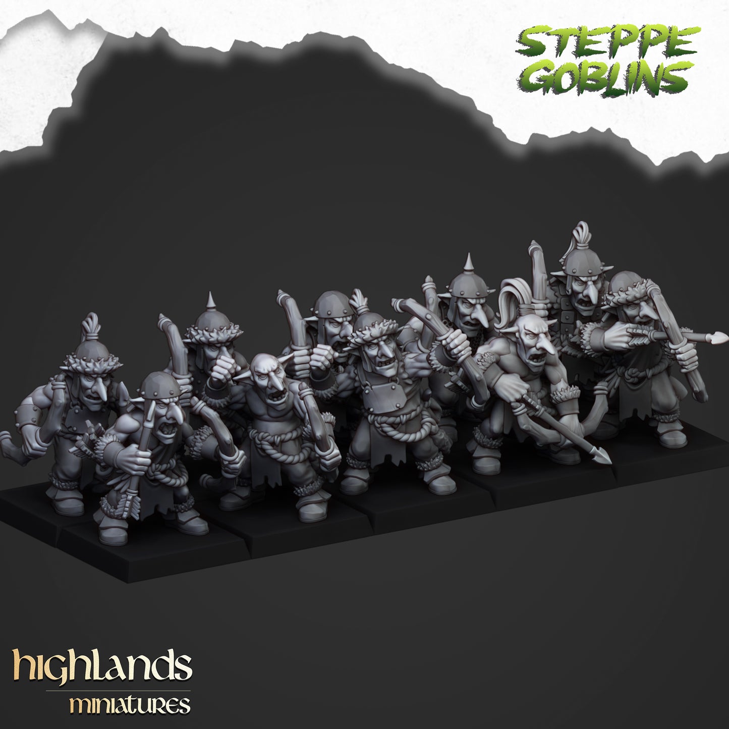 Steppe Goblin With Bows - Highland Miniatures