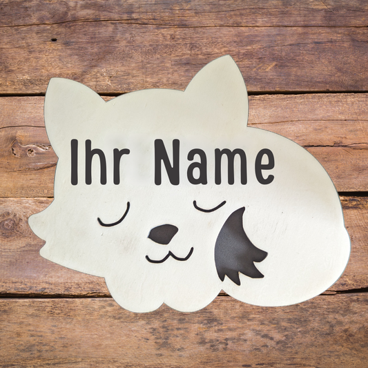 Kinder Namensschild für Tür oder Wand - Sleepy Wolf