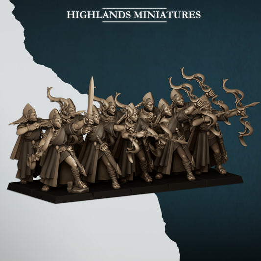 Aegean Elves- Aegean Maids with Bows - Highlands Miniatures