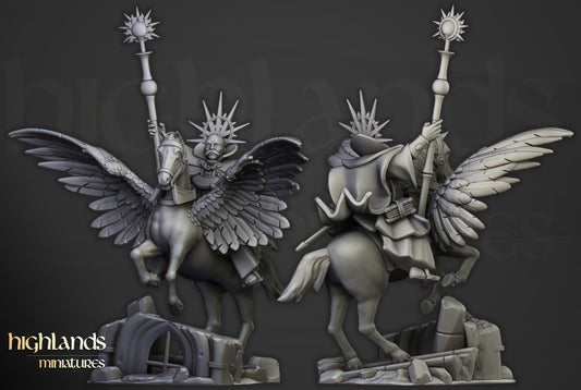 High Mage of Sunland on Pegasus - Highland Miniatures