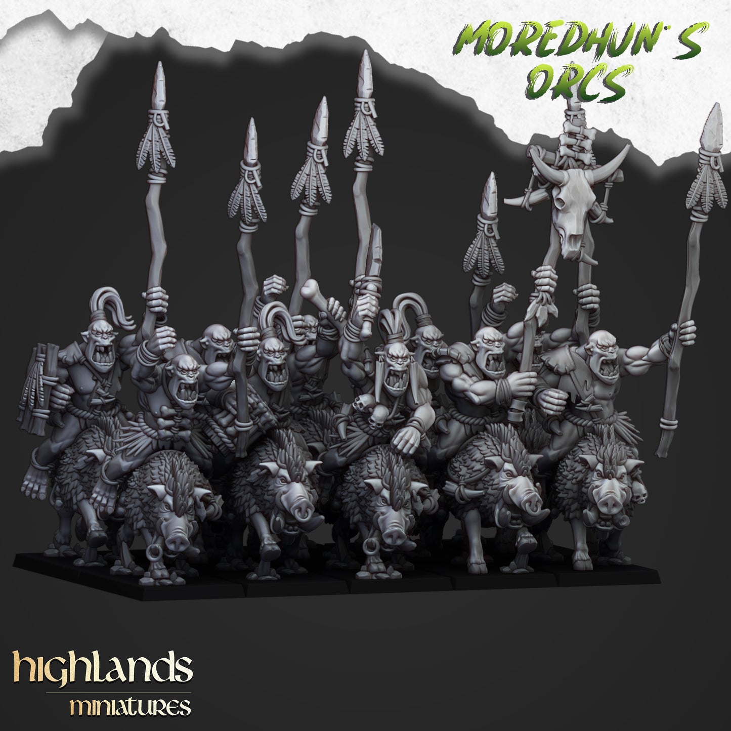 Mounted Cave Orcs - Highland Miniatures