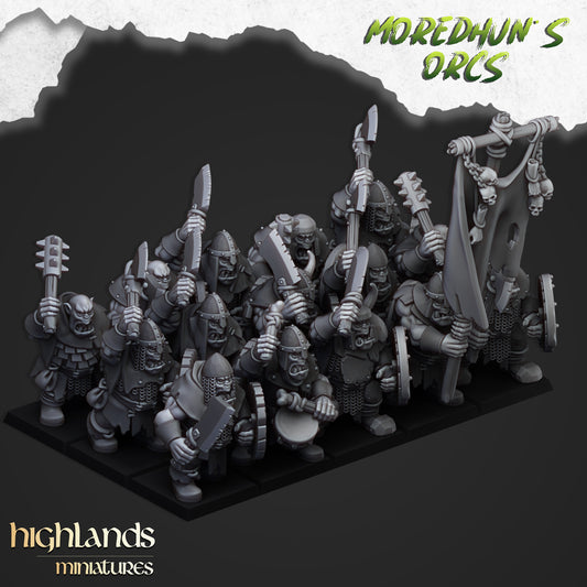 Orc Warriors With Hand Weapons And Spears - Highland Miniatures