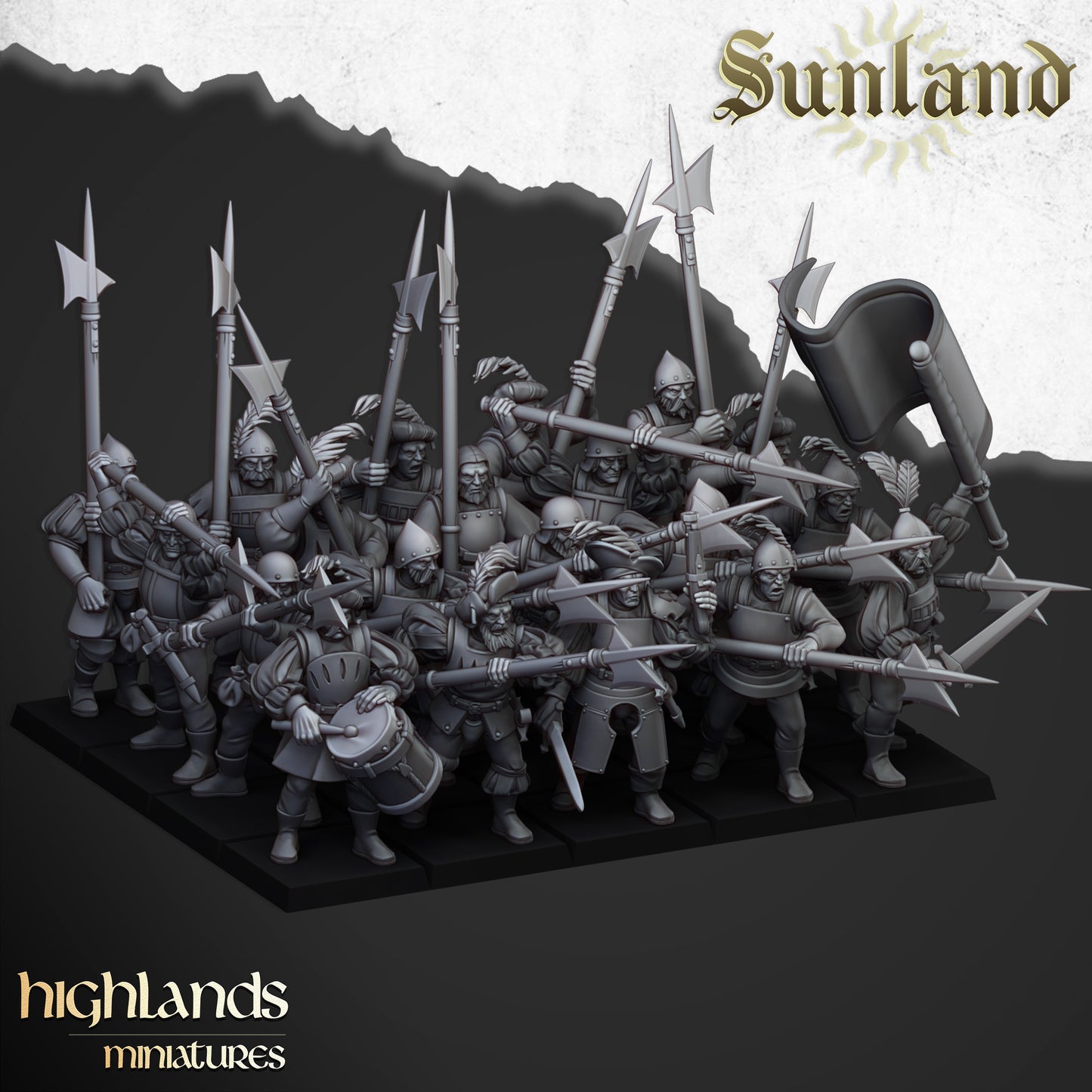 Sunland Troops with Halberds and Spears - Highland Miniatures